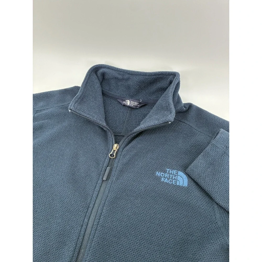 The North Face‎ Mens Full Zip Textured Fleece Jacket Navy Blue Medium M